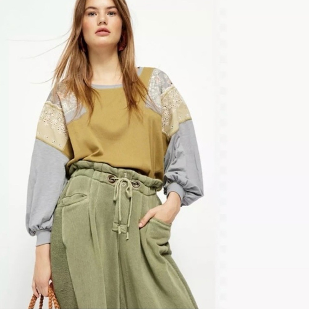 Free People We the Free Feelin It Tee Top Army, size Medium